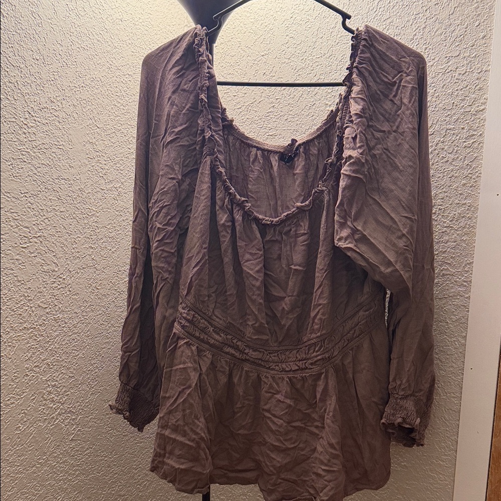 Torrid Mauve Ruffled Blouse